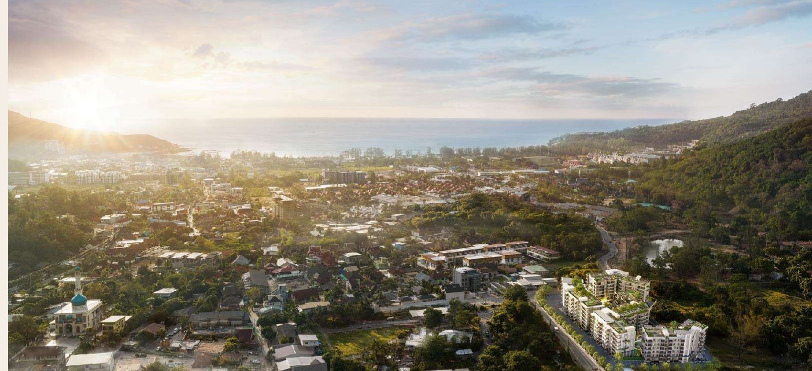 View over Kamala towards the coast