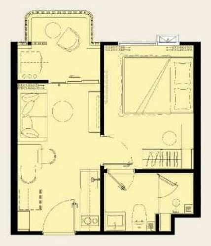 1 bedroom S floor plan