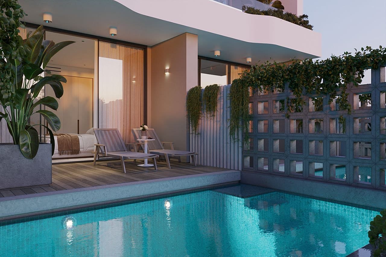 Apartments with pool, Layan