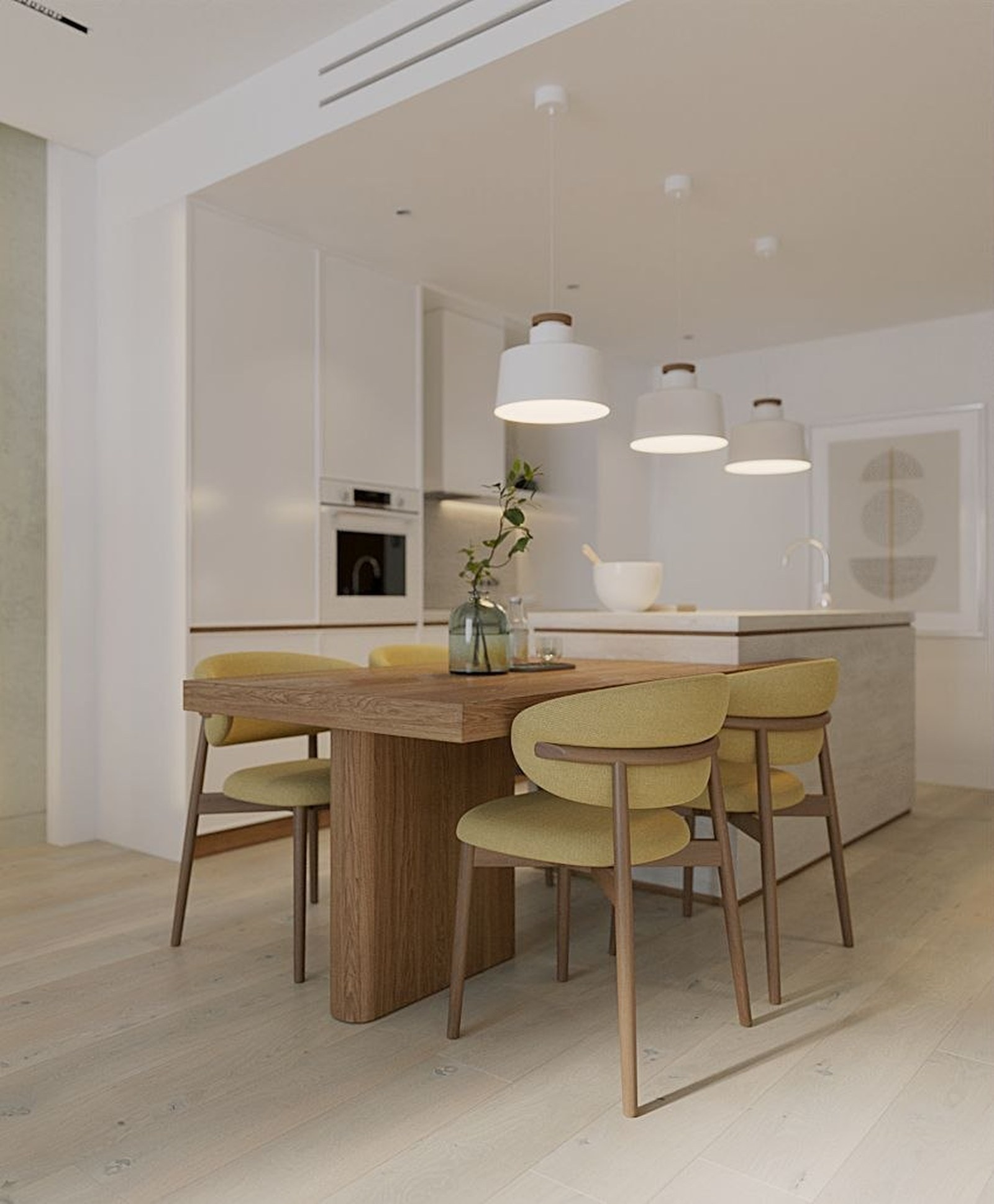 Kitchen of the 1-bedroom unit