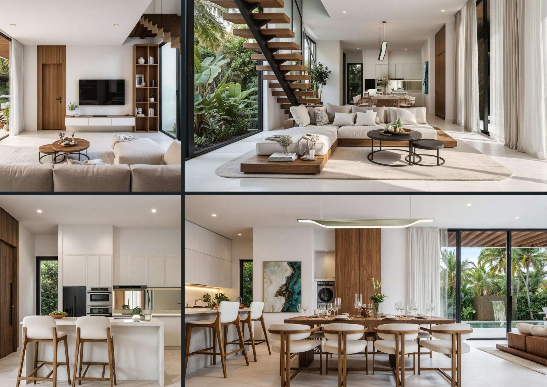 Open kitchen and living area