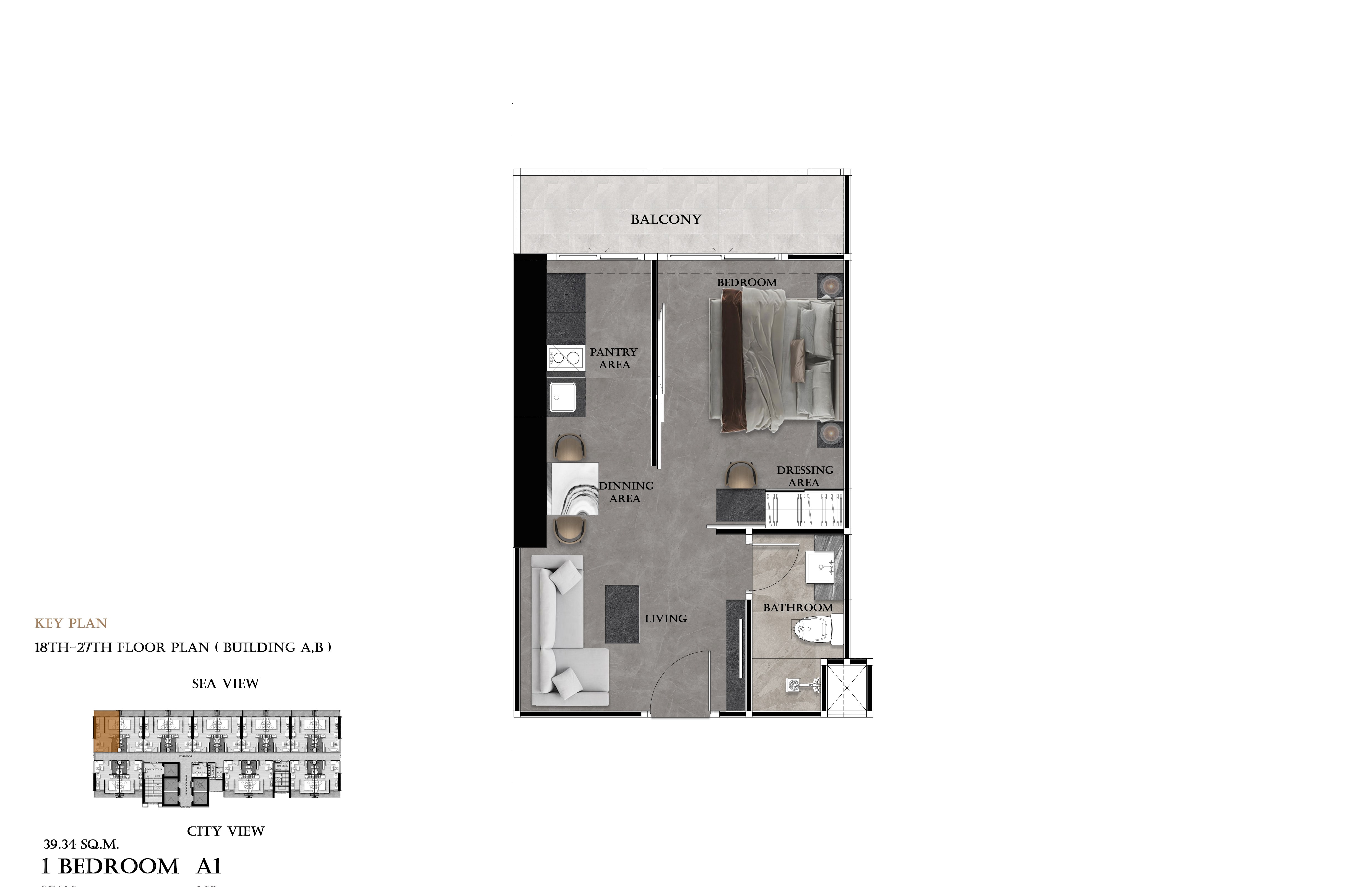 1 bedroom floor plan