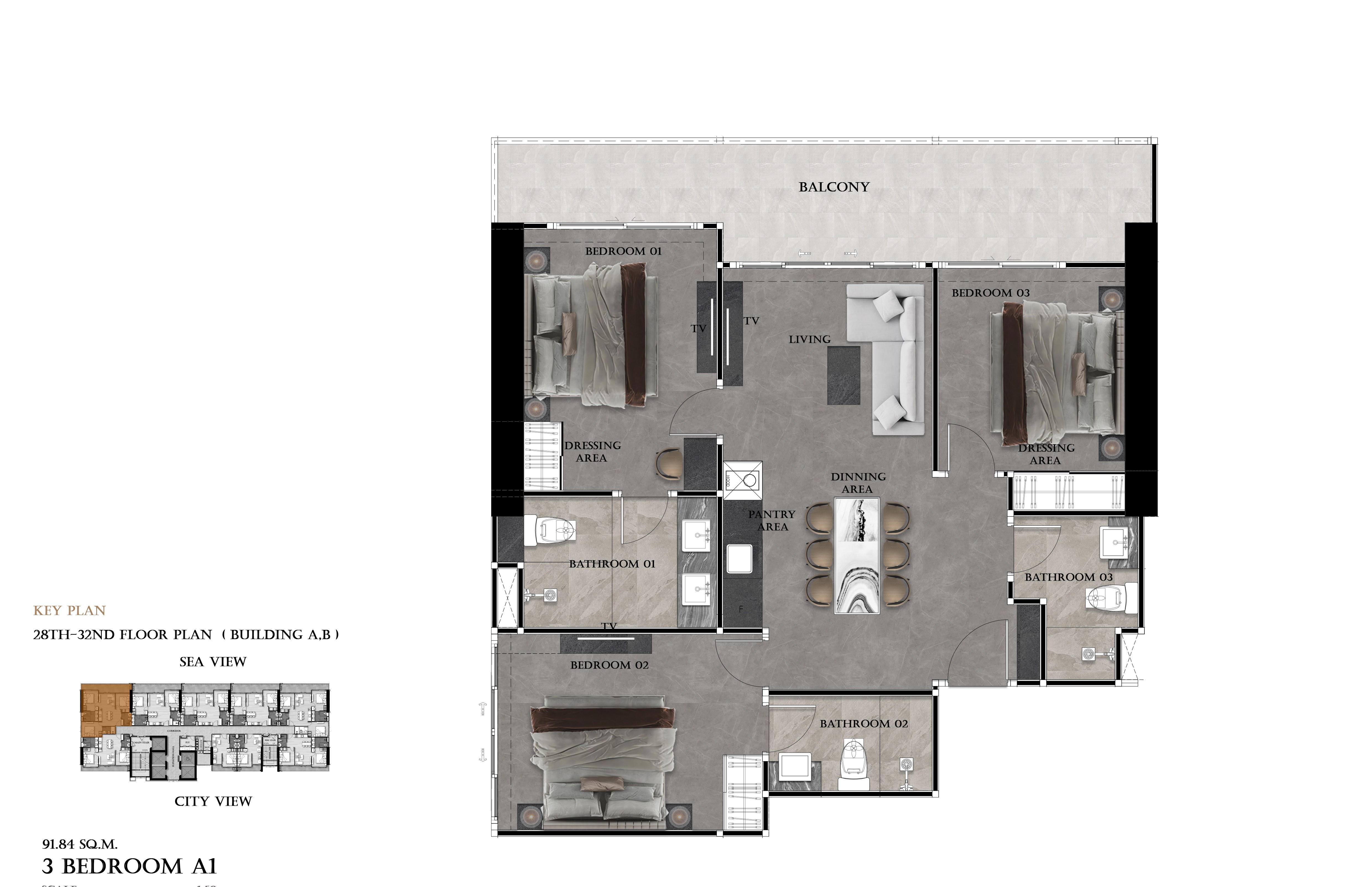 3 bedroom floor plan