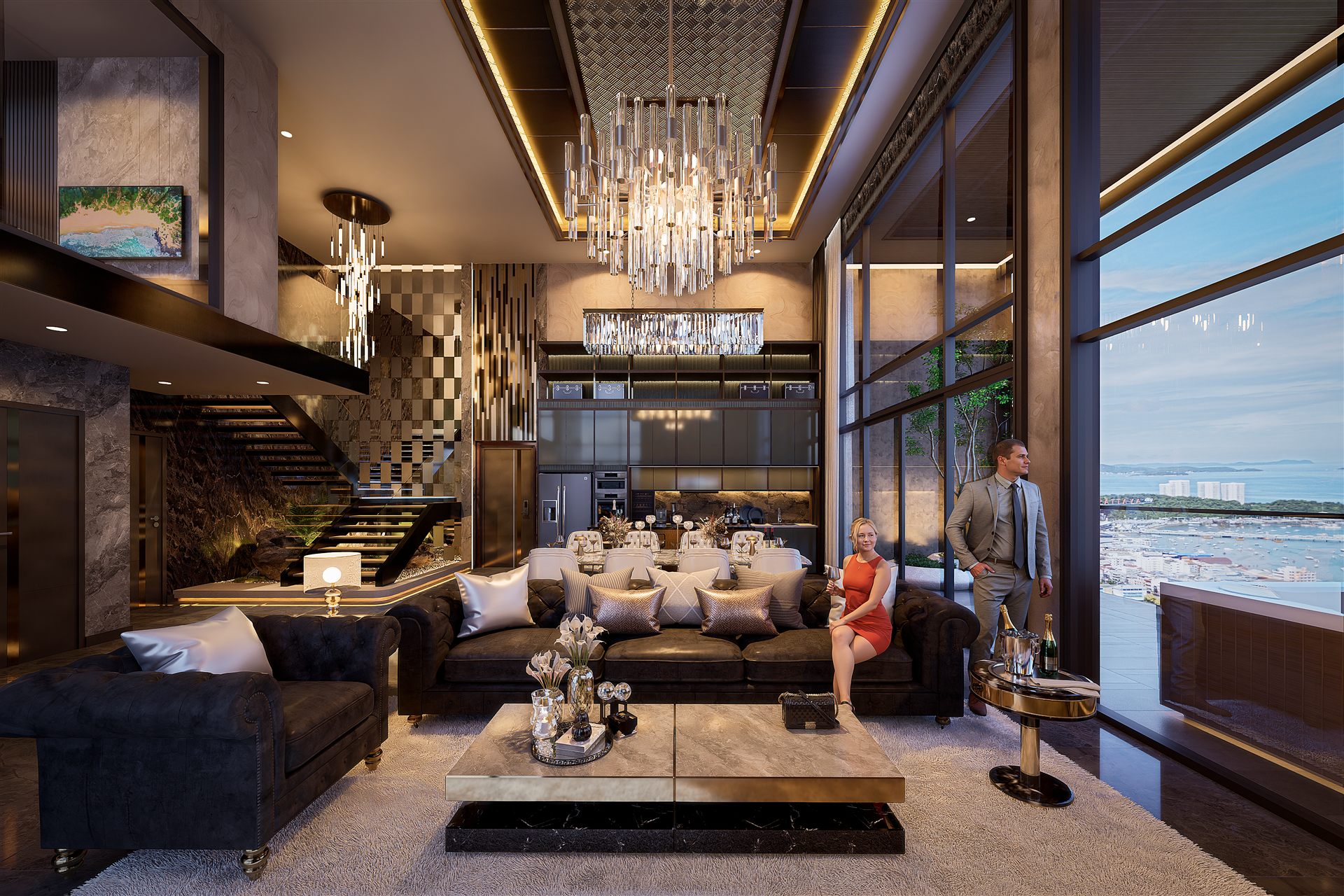 Example interior, duplex penthouse